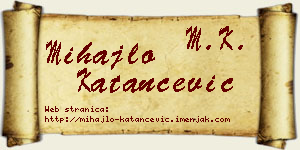 Mihajlo Katančević vizit kartica